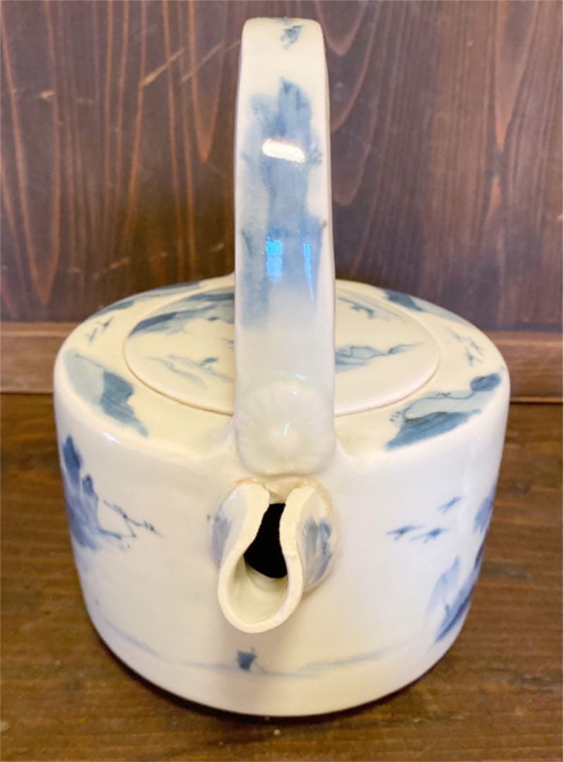 177 美品‼︎ 骨董 古伊万里 山水染付 陶器銚子 水注 お茶道具