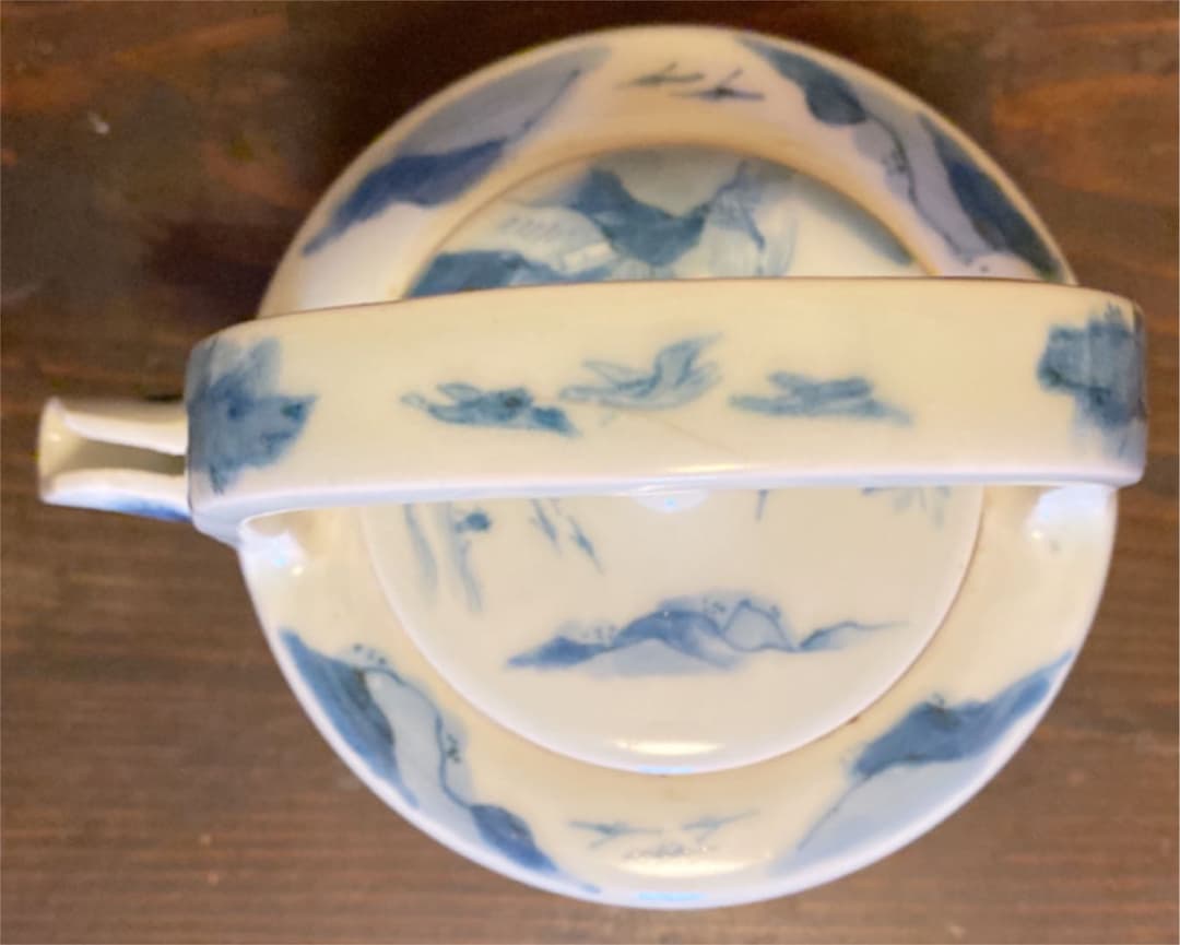 177 美品‼︎ 骨董 古伊万里 山水染付 陶器銚子 水注 お茶道具