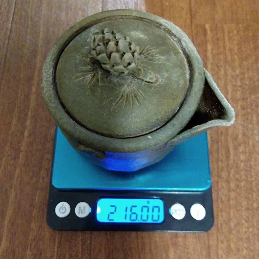 宝瓶 備前陶苑 陶器製 松の実 急須 木箱付き 共箱