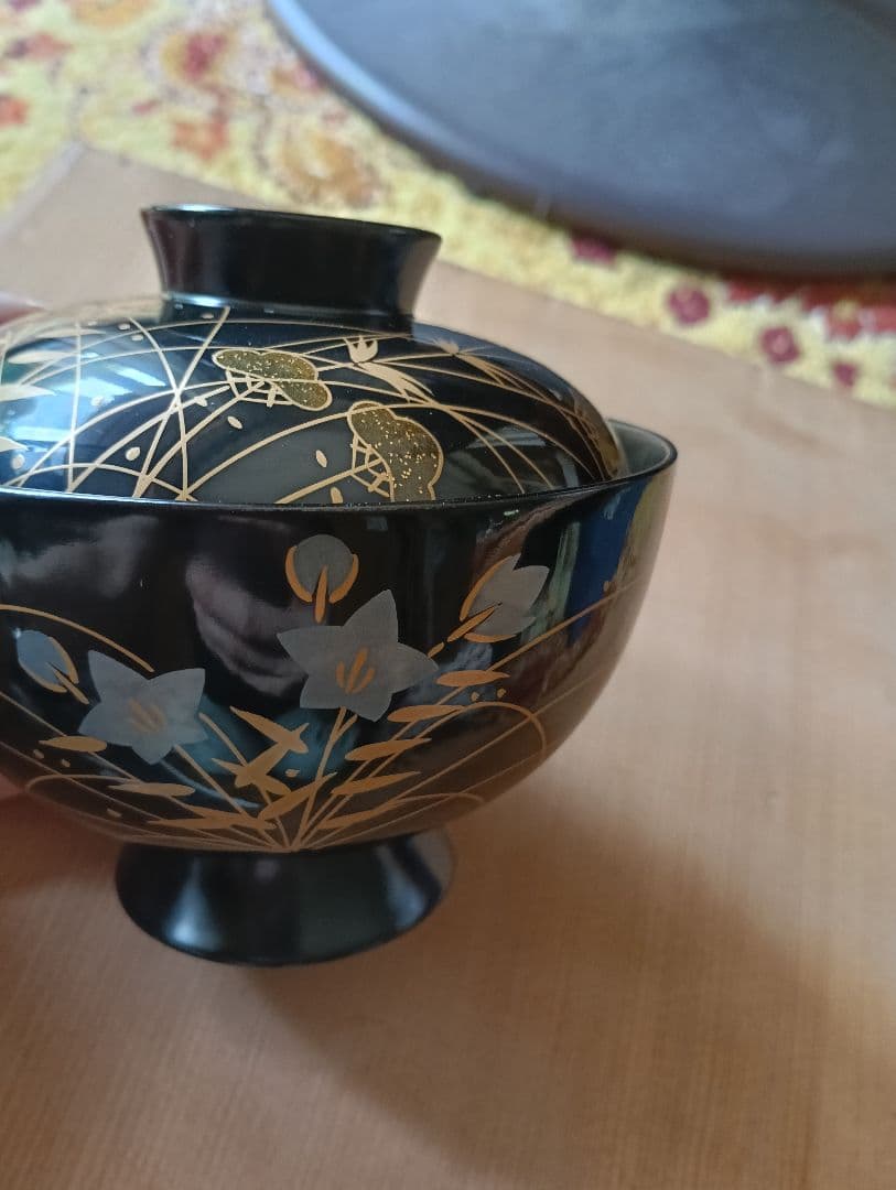 漆器 輪島塗 木製 蓋付椀 お煮物椀 吸物椀 9客 【天然木 木