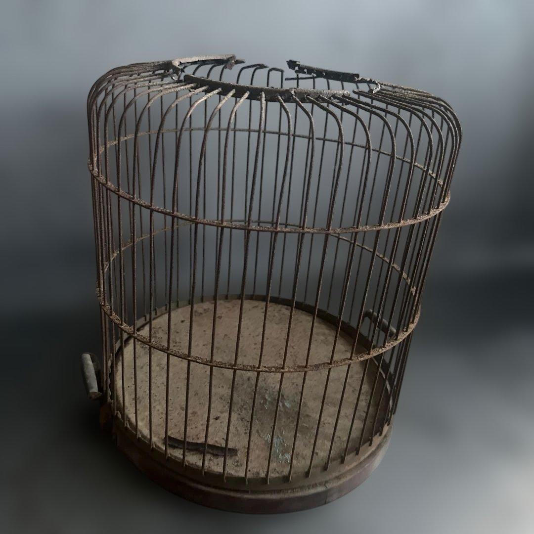 ヴィンテージ ジャンクガーデンなど！古い金属製の鳥かご ドライ