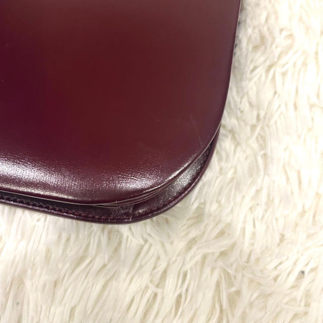 モラビト ワンショルダーバッグ レザー ボルドー ハンドバッグ ゴールド金具