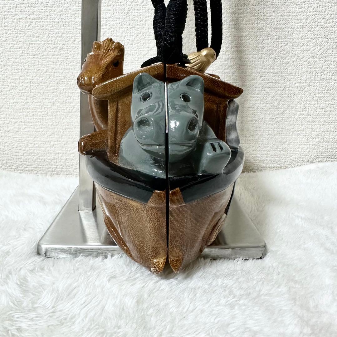 【希少】TIMMY WOODS ショルダーバッグ 木彫り 動物 インテリア小物