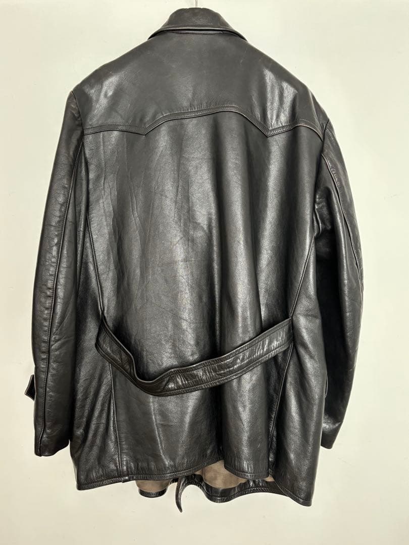コルビジェジャケット　50〜60Sレザー ダブルブレスト　ユーロビンテージ　黒