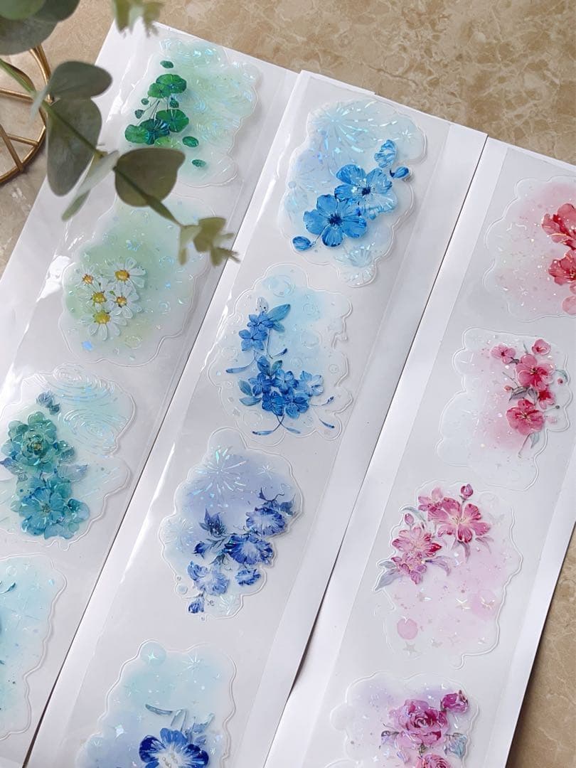 千言手账《晕染花》海外マスキングテープ　マステ 【2638】