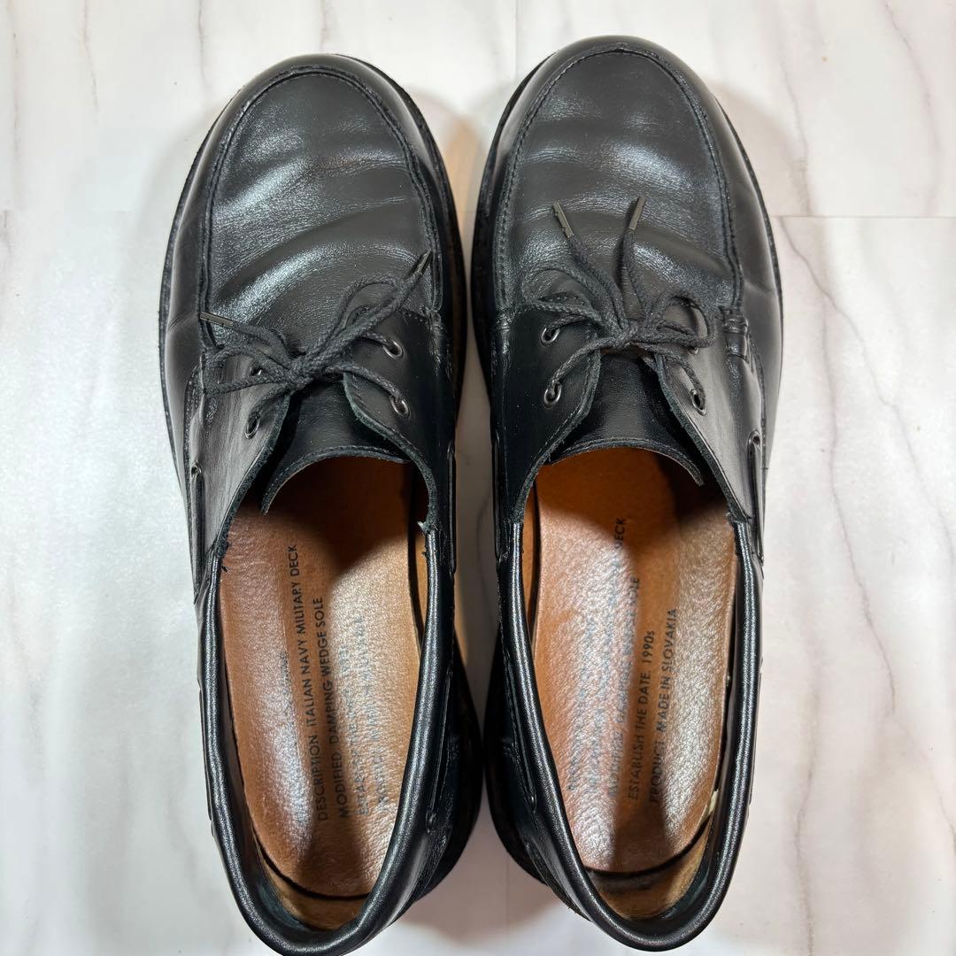 美品　リプロダクション オブ ファウンド　レザー　デッキシューズ　ラバーソール