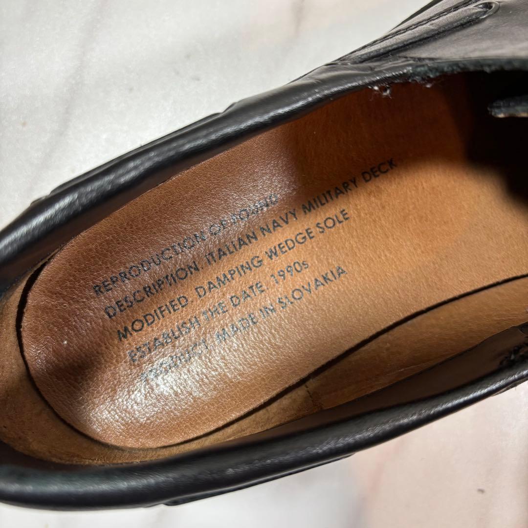 美品　リプロダクション オブ ファウンド　レザー　デッキシューズ　ラバーソール