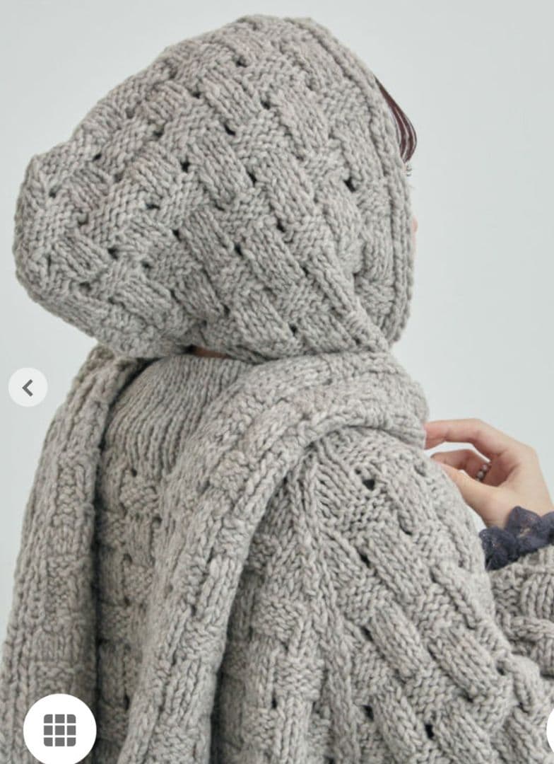 ツハルTSUHARU【ペルーニット】柄編みバラクラバ新品グレー 今季完売