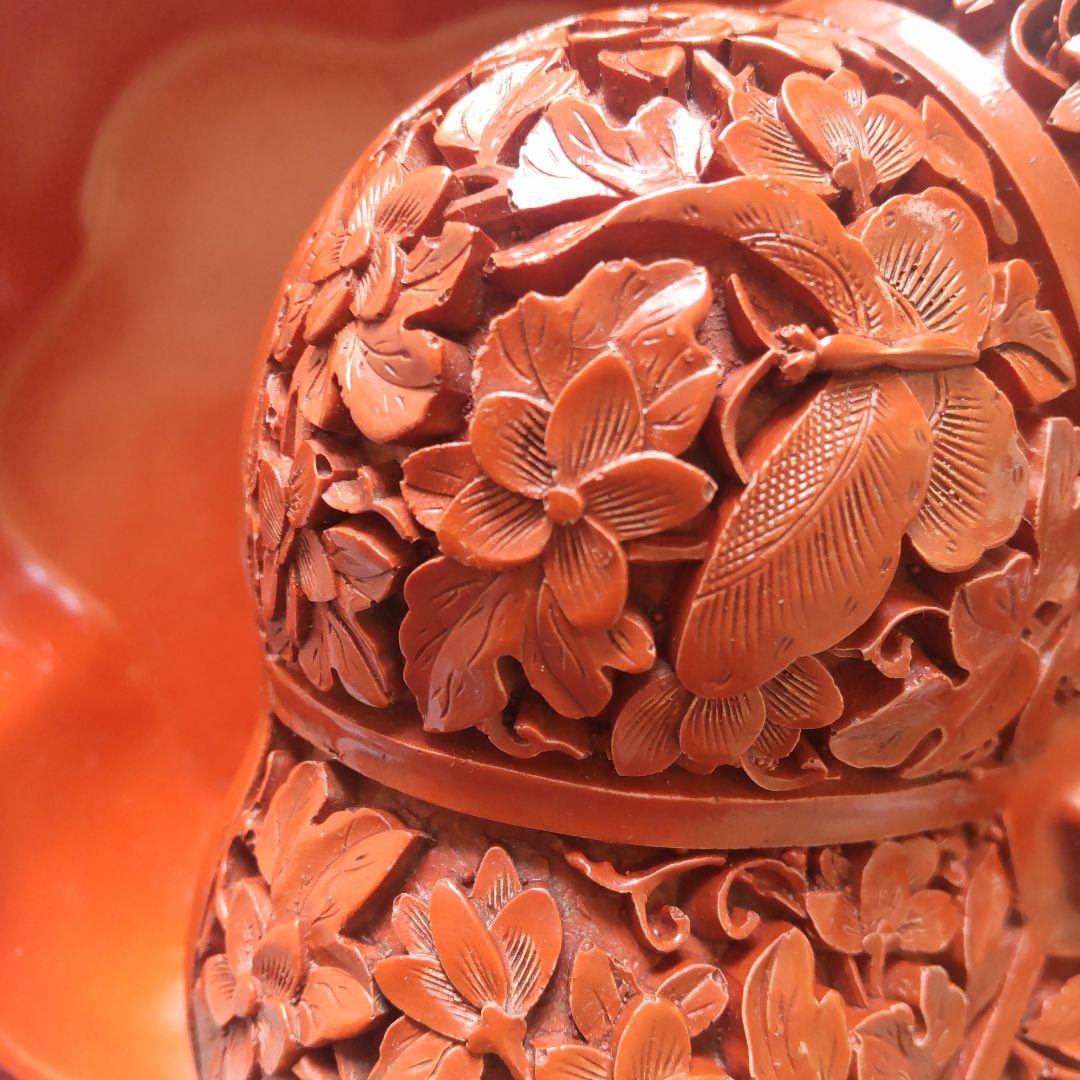 堆朱 中国美術工芸品 伝統美術蓋物小箱