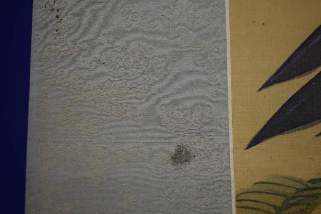 真作/翠雨山人（画）/孔雀に牡丹図/杉箱二重箱付/布袋屋掛軸HG-947