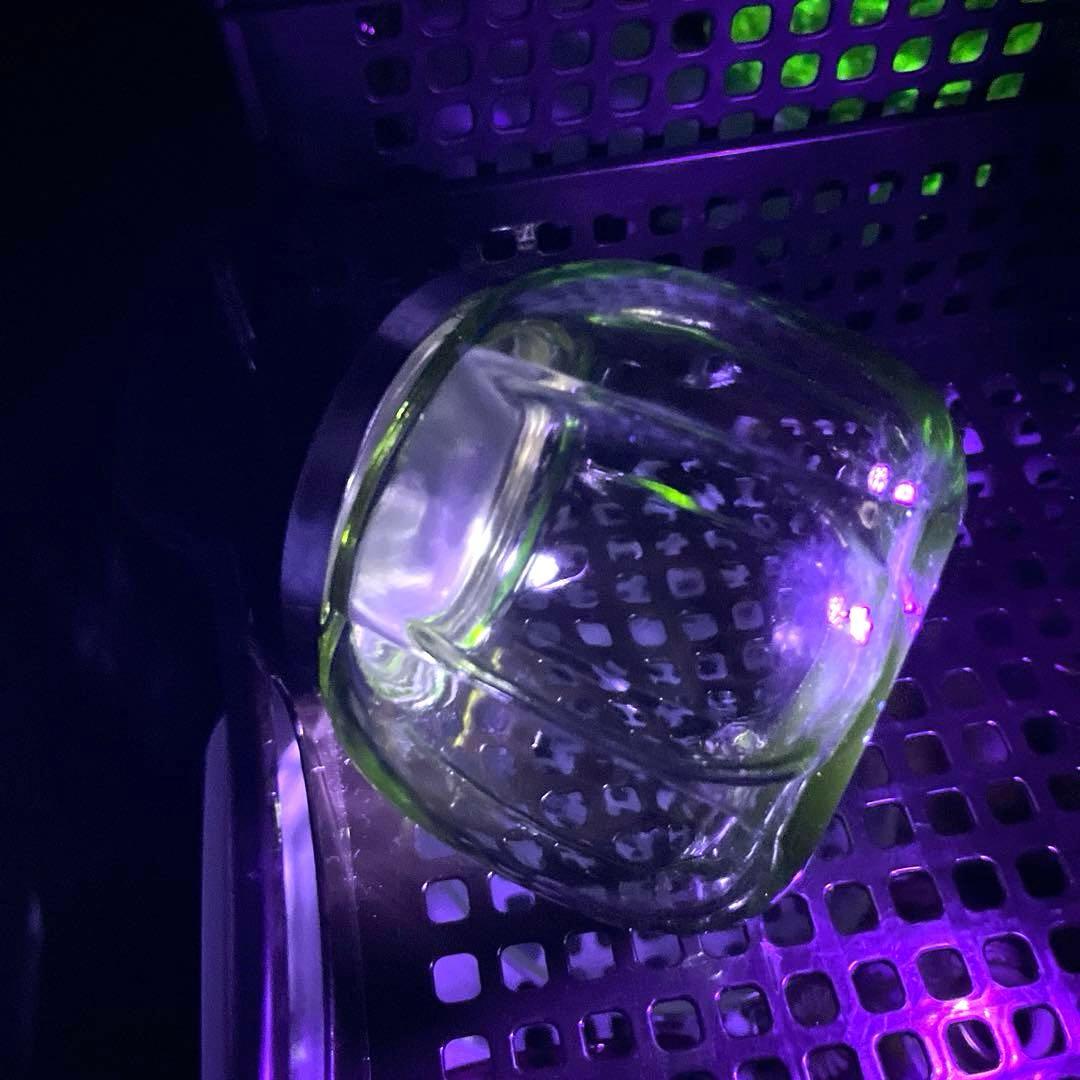 骨董 時代ガラス 希少 南京型 小振り 飴屋瓶 キャンディポット 小物入れ