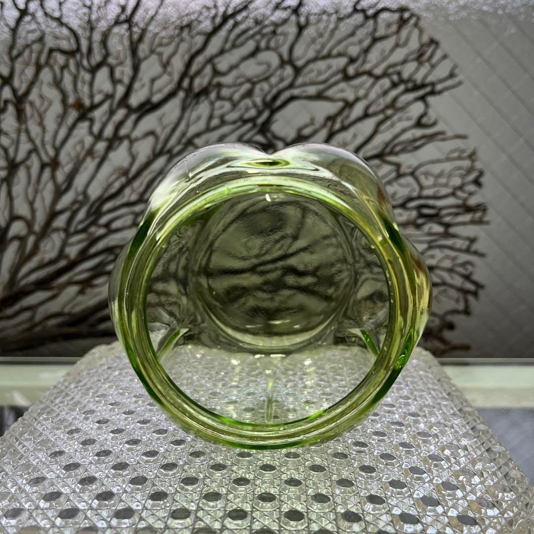 骨董 時代ガラス 希少 南京型 小振り 飴屋瓶 キャンディポット 小物入れ