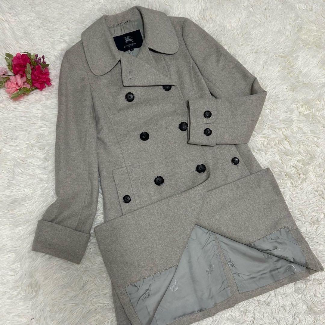 【極美品/L】バーバリーロンドン チェスターコート アンゴラ Aライン グレー 極美品/L】バーバリーロンドン チェスターコート アンゴラ Aライン グレー