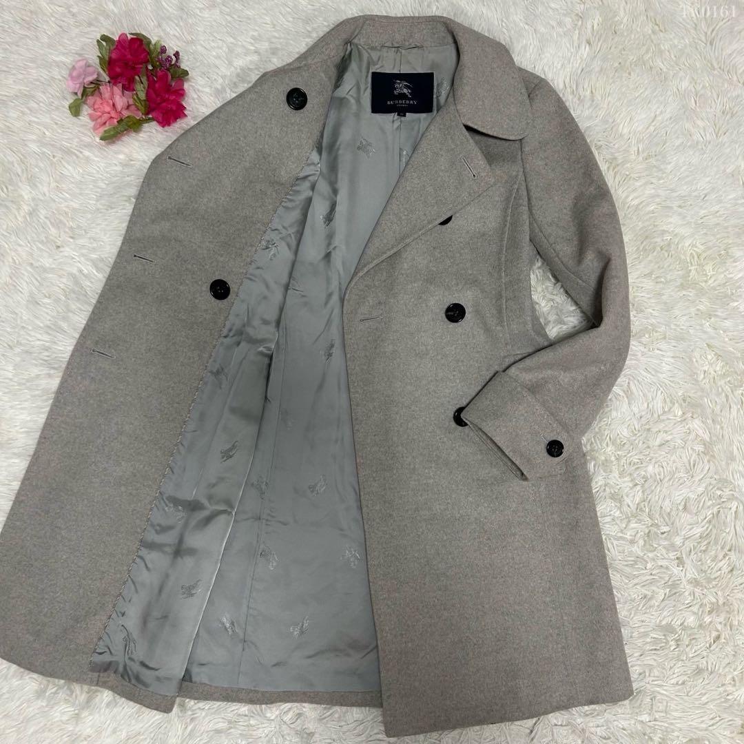 極美品/L】バーバリーロンドン チェスターコート アンゴラ Aライン グレー