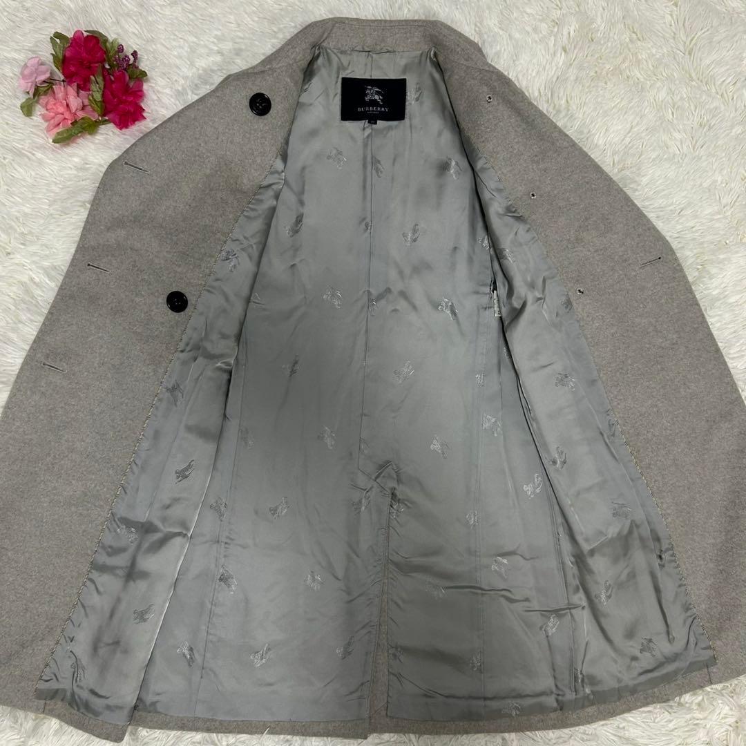 極美品/L】バーバリーロンドン チェスターコート アンゴラ Aライン グレー