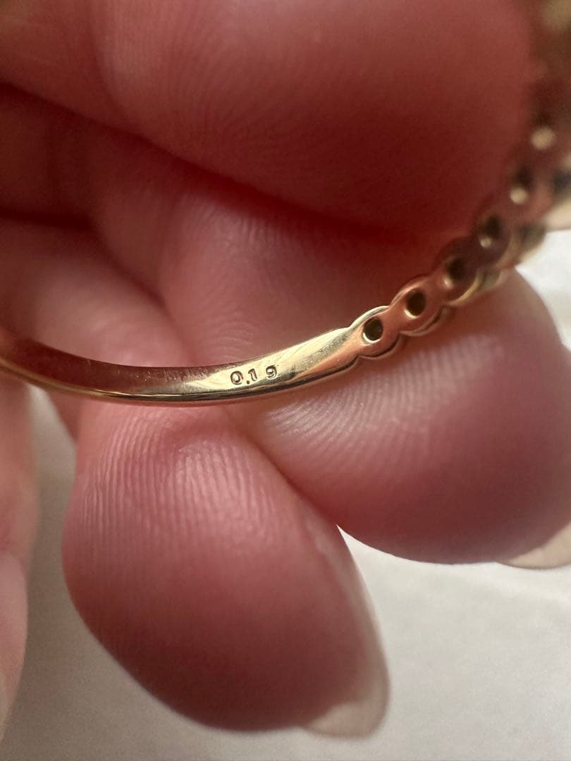 天然ダイヤモンド　K18YG リング12-13 号