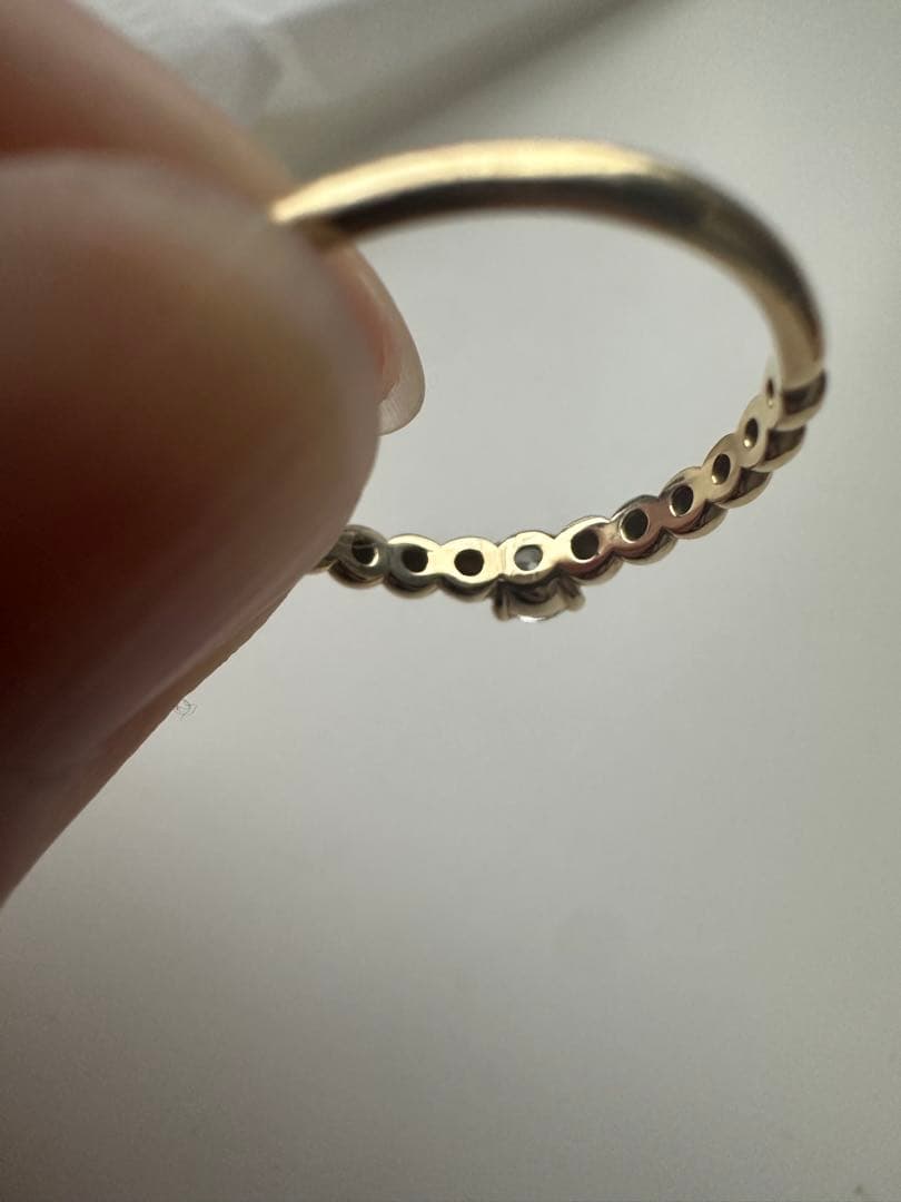 天然ダイヤモンド　K18YG リング12-13 号