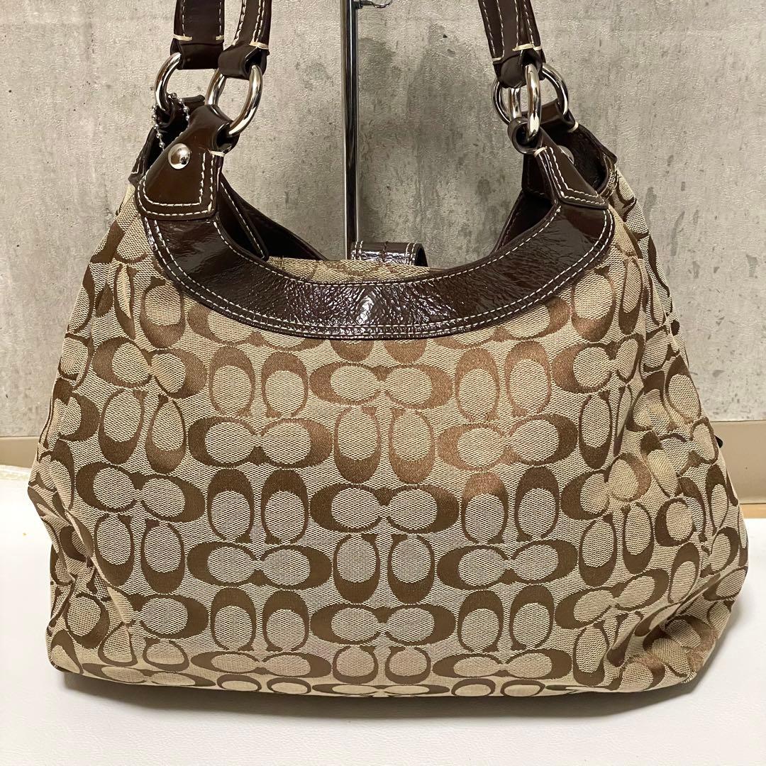 美品 コーチ ショルダーバッグ ソーホー F17403 シグネチャー キャンバス