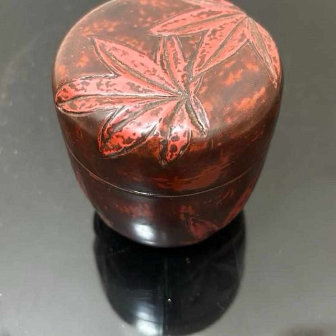 鎌倉彫楓棗 茶道具懐石茶箱鵬雲斎坐忘斎淡々斎即中斎七