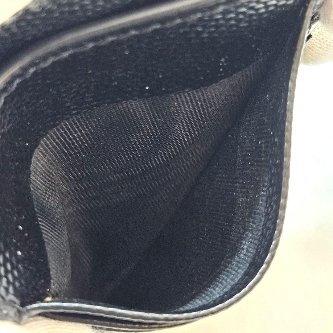 サンローラン 三つ折り財布 キャビアスキン カサンドラ Vステッチ