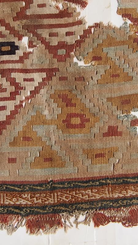 インカ帝国後期 アンデス中部、チャンカイ文化期の希少鳥紋様織裂 12～14