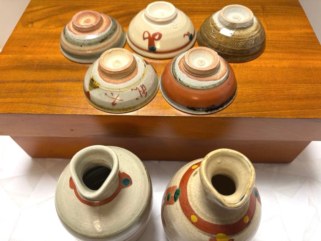 京焼　国領寿人 作　酒器セット　徳利2個　お猪口５個　作家さん　清水焼