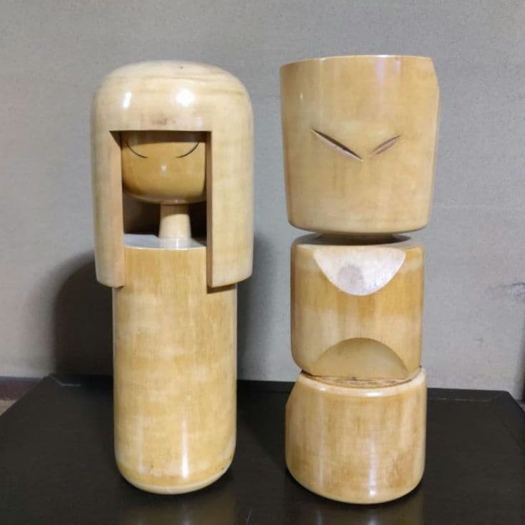 田中治正作 創作こけし 2体 童女 内閣総理大臣賞受賞 郷土玩具