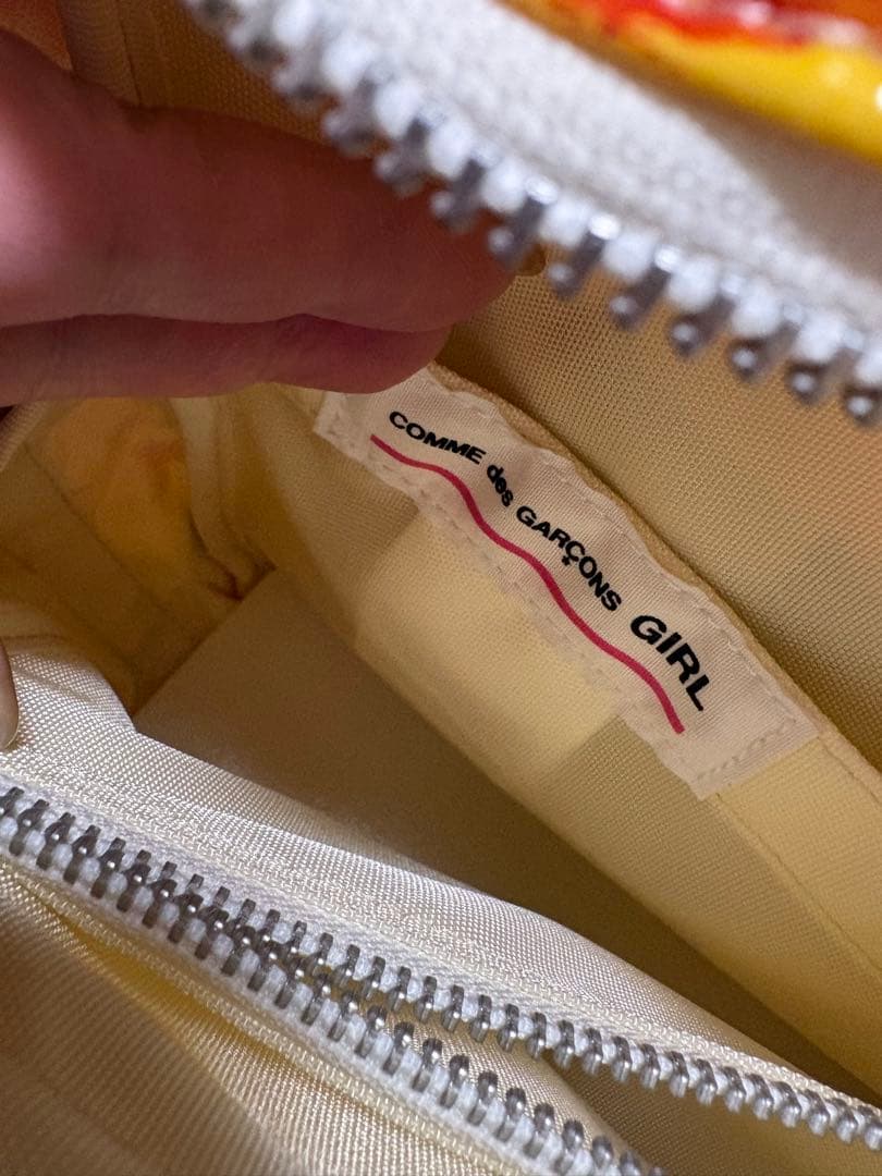 コムデギャルソンガール　ピンク花柄バッグ