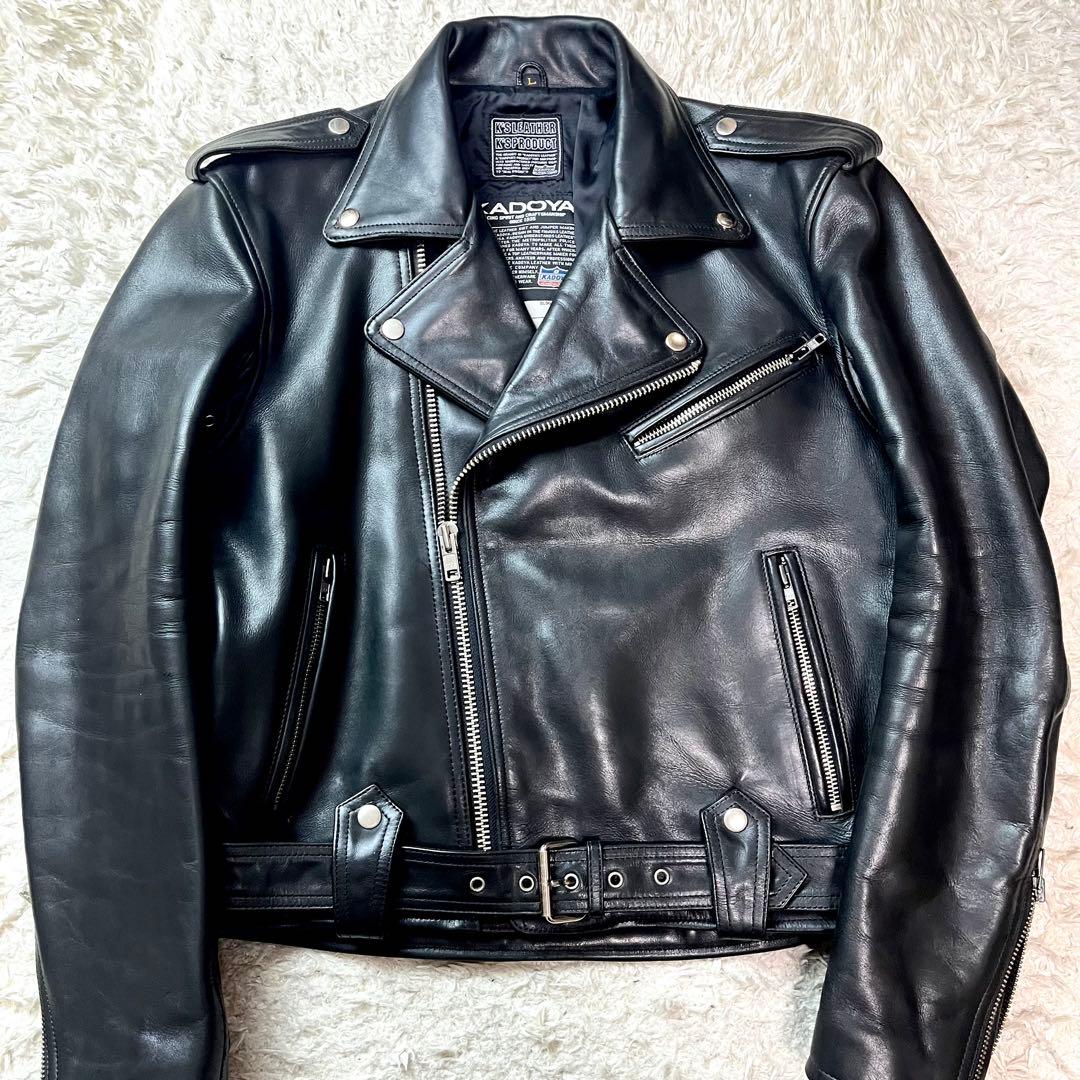 極美品/Lサイズ✨カドヤ ダブルライダース レザージャケット ブラック