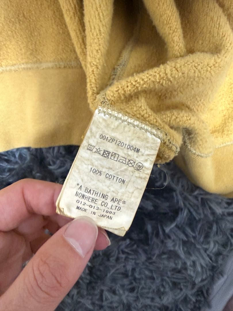 ベイシング エイプ APE シャーク ジップ パーカー カモ柄 迷彩 イエロー