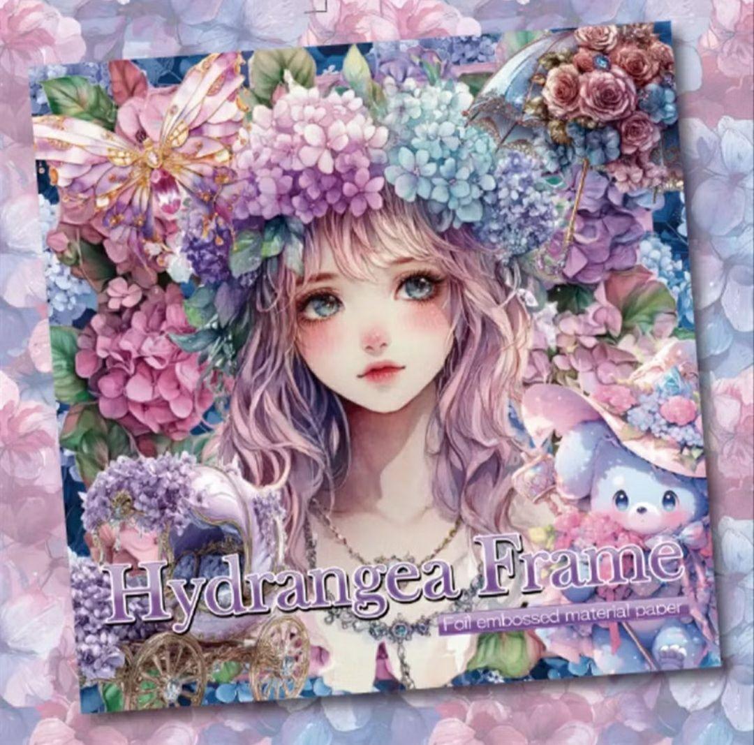 3ハイドランジア♡マテリアルフレーム10枚♡コラージュ素材♡nene様