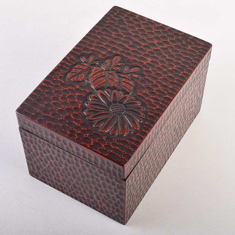 茶道具 鎌倉彫 高台寺文 利休茶箱 黒楽茶碗 振出など 七点一式 M R8803