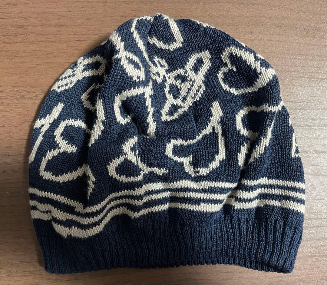 希少】vivienne westwood 総柄 ニット帽 ハート オーブ 紺色 - メルカリ