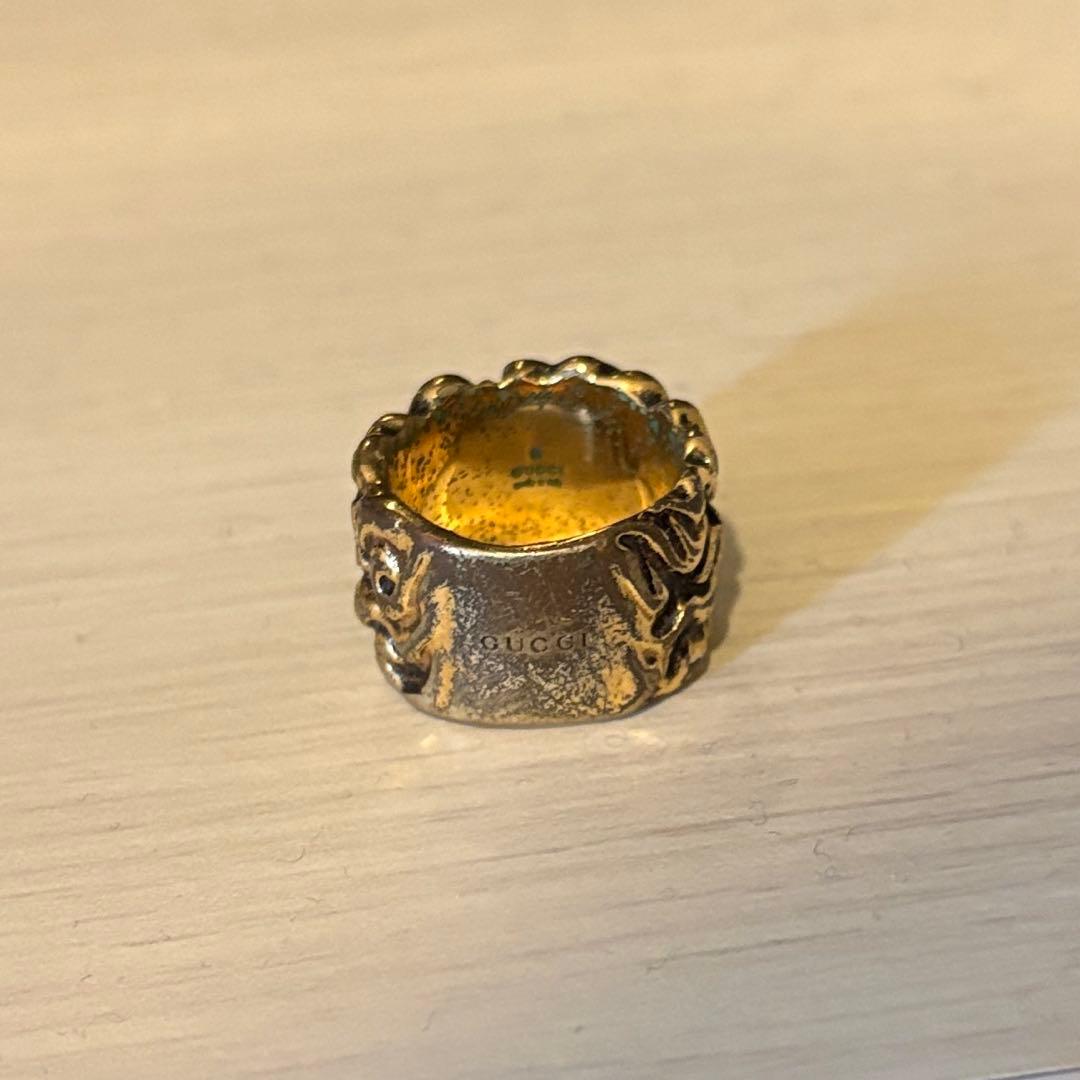 GUCCI　たてがみ　リング　ゴールド