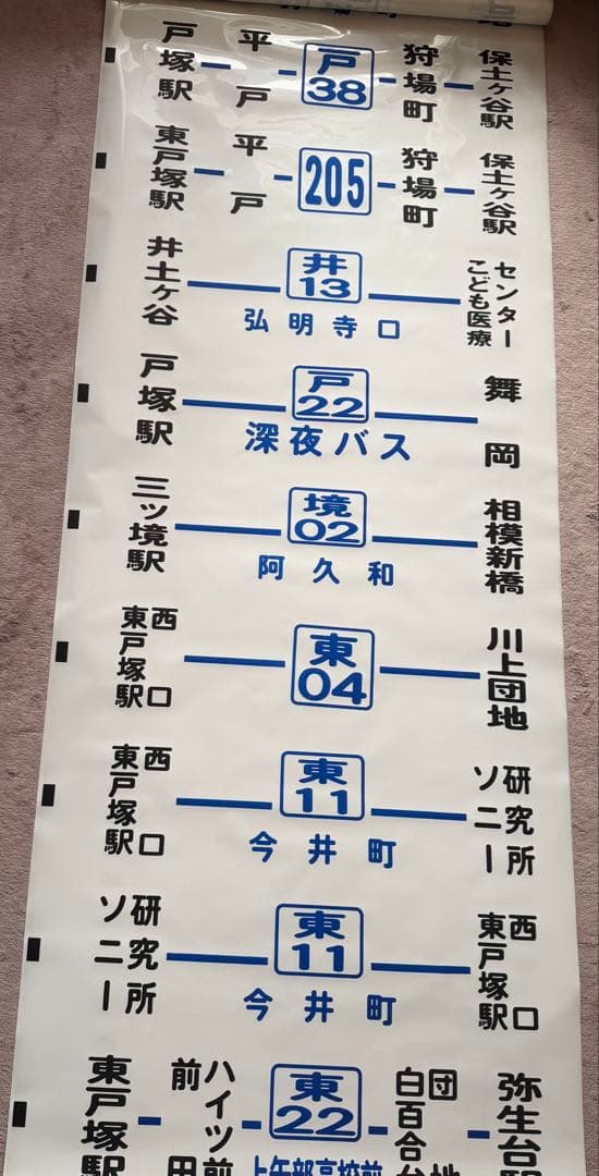 神奈川中央交通　方向幕（側面）　舞岡営業所　※三ツ境東原入り