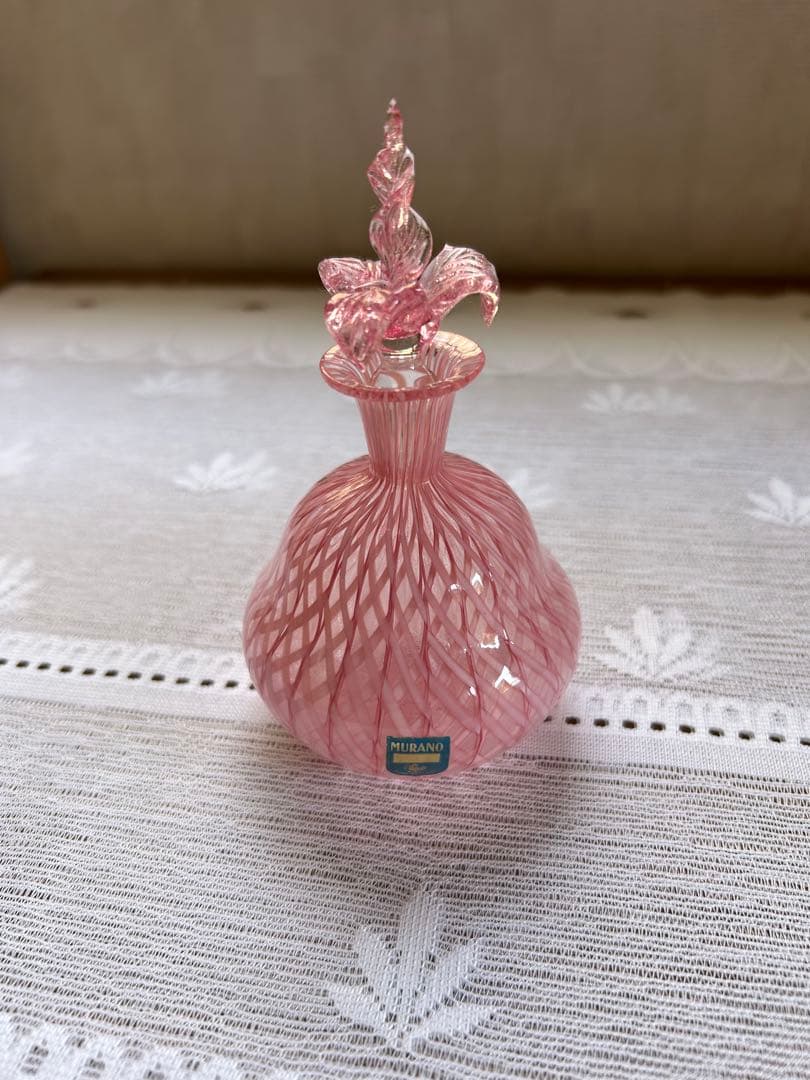 ベネチアングラス ムラーノガラス 香水瓶 ピンクが綺麗