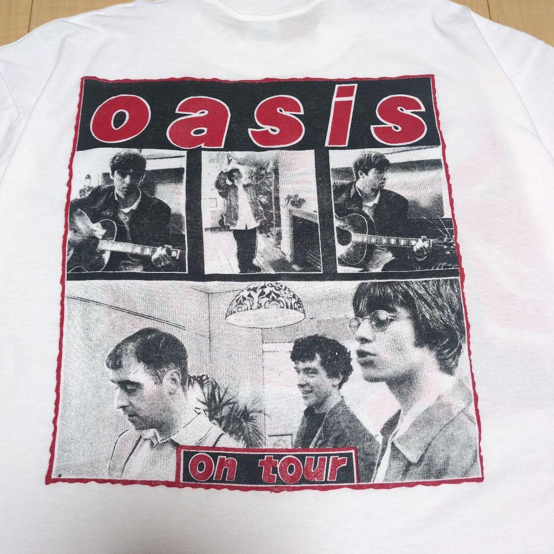 ヴィンテージ oasis オアシス ユニオンジャックロゴTシャツ ホワイト