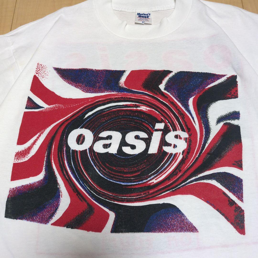 ヴィンテージ oasis オアシス ユニオンジャックロゴTシャツ ホワイト