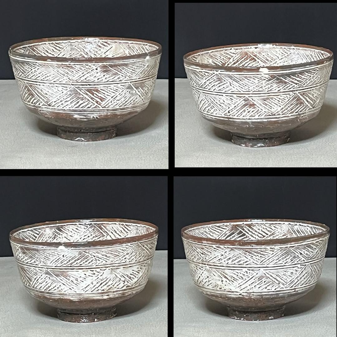 華中亭道八 三島茶碗 共箱 三嶋茶碗 抹茶碗 茶道具 【k3399】