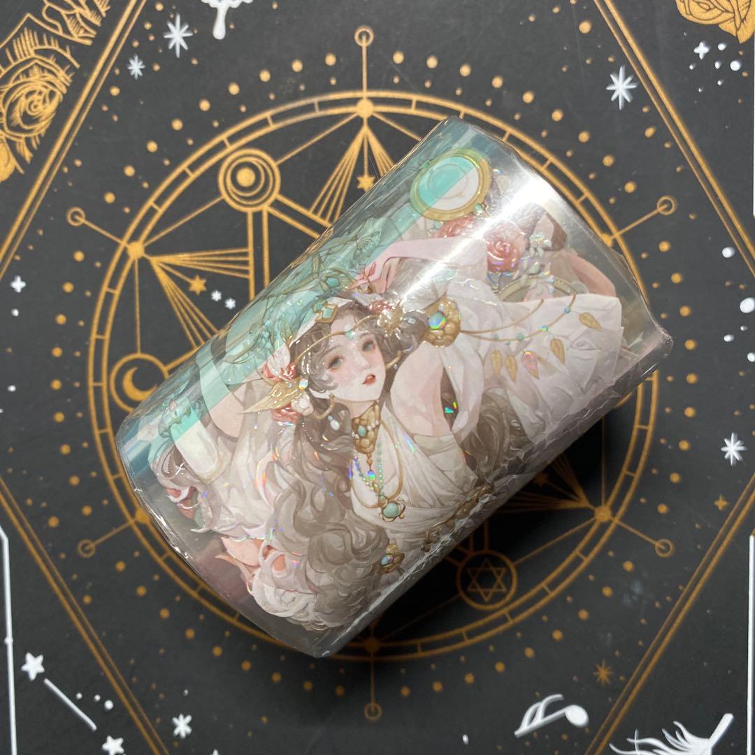 H】海外 10m巻 貝殻光マスキングテープ 人物系/装飾系/背景系