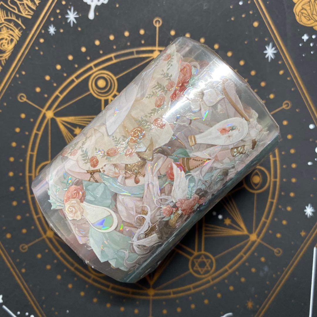 H】海外 10m巻 貝殻光マスキングテープ 人物系/装飾系/背景系