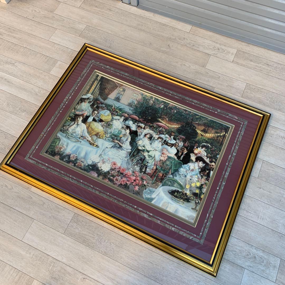 ホテルリッツの夕食　ピエールジョルジュ　額縁　世界の名画　絵　レプリカ　アート