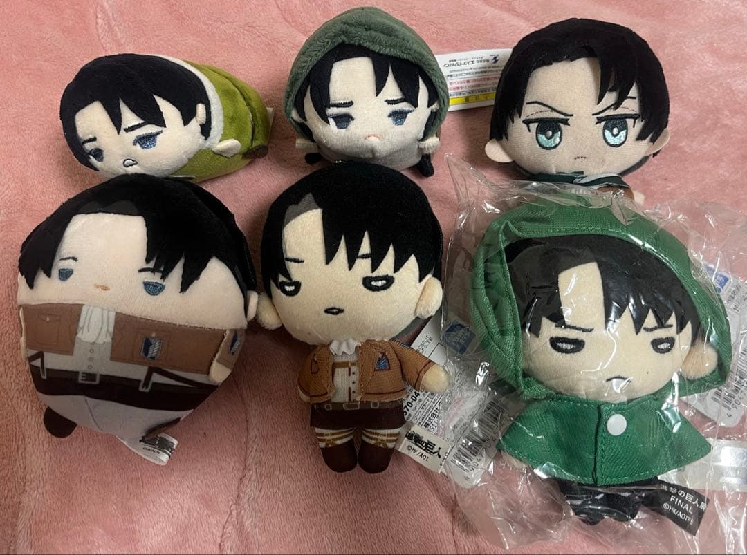 進撃の巨人 リヴァイ ぬいぐるみまとめ TVアニメ『進撃の巨人』のちょこんと！ ぬいぐるみマスコットセット