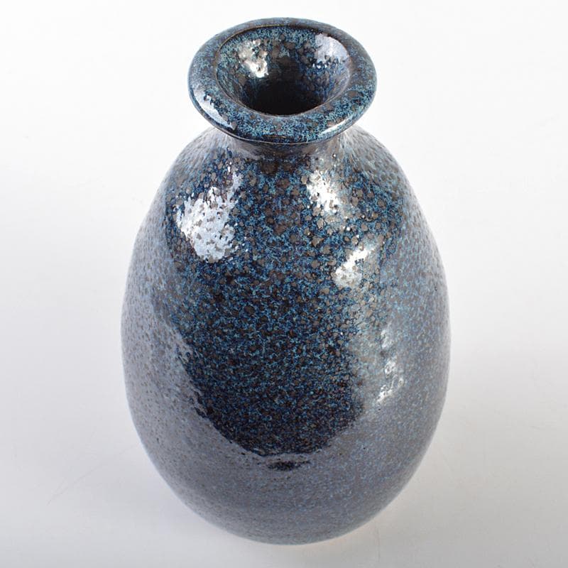 木村盛和作 油滴天目釉 徳利 共布共箱 V R7109