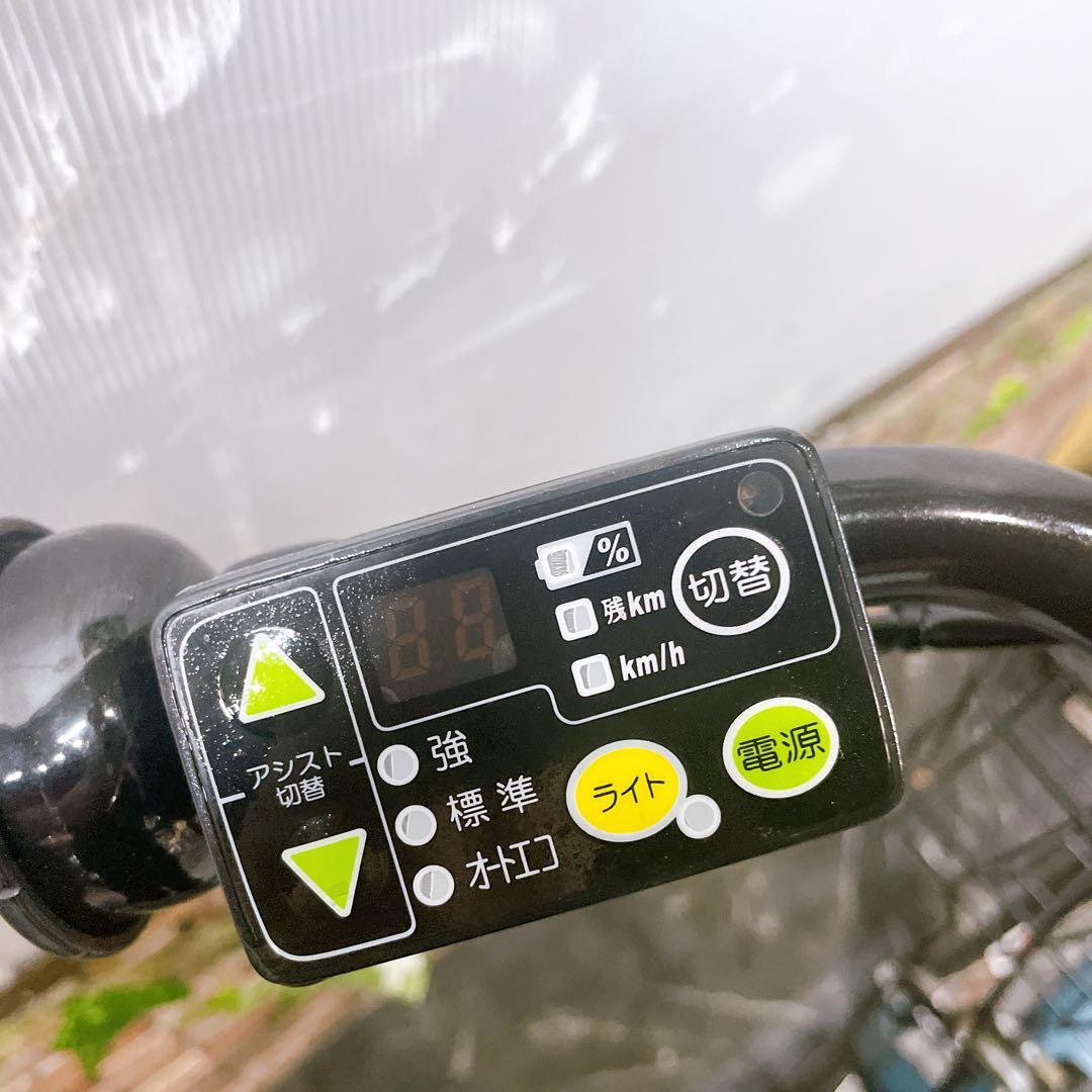 【28】電動自転車 前後子乗せ付きYAMAHA PAS Babby ブルーグレー