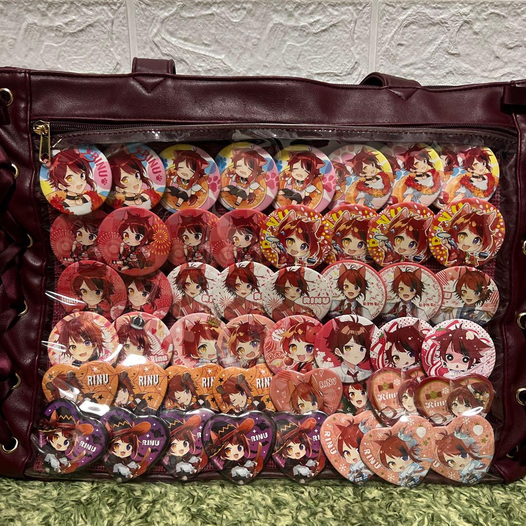 すとぷり 莉犬 缶バッジ付きワインレッドA3痛バッグ WEGO - メルカリ