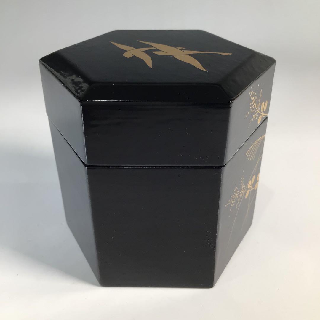 Ｎ５１８　茶入　『山中製』『道場宗廣作』『八幡宗豊書付』『二季鳥蒔絵』　茶道具