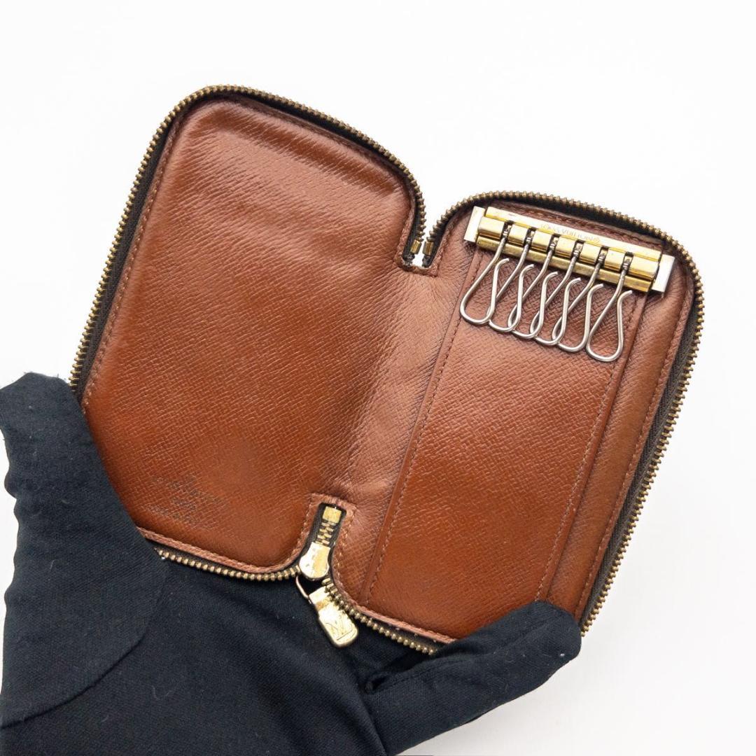 極美品】ルイヴィトン ポシェット6クレ モノグラム キーケース 茶色