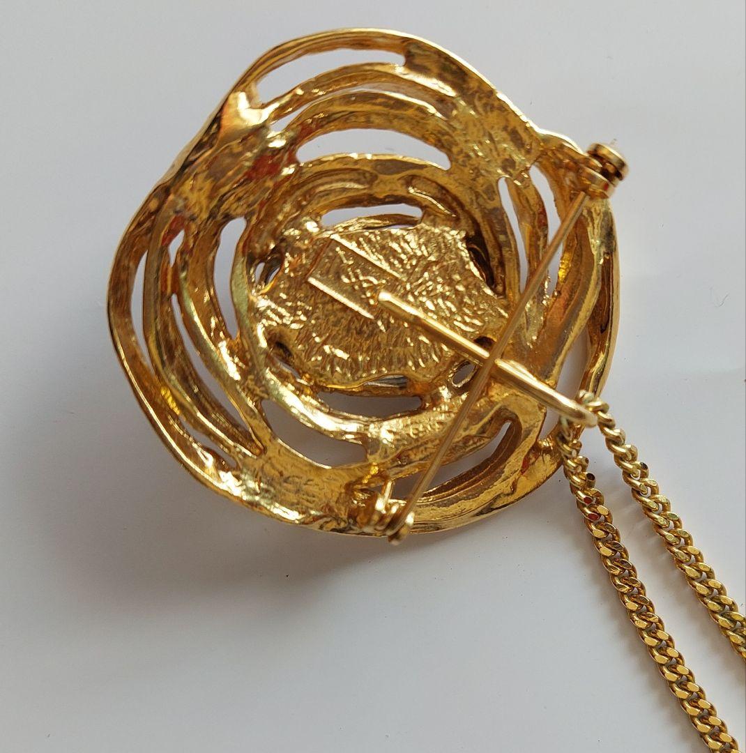 YSL イヴ・サンローラン ブローチ フック付きなのでペンダントトップに