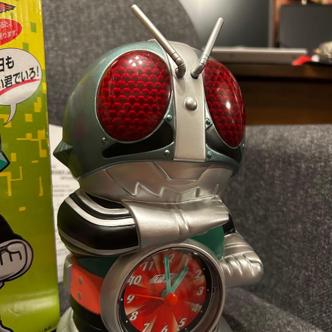 リズム時計工業 仮面ライダー1号 目覚まし時計 簡易動作確認済 本郷猛